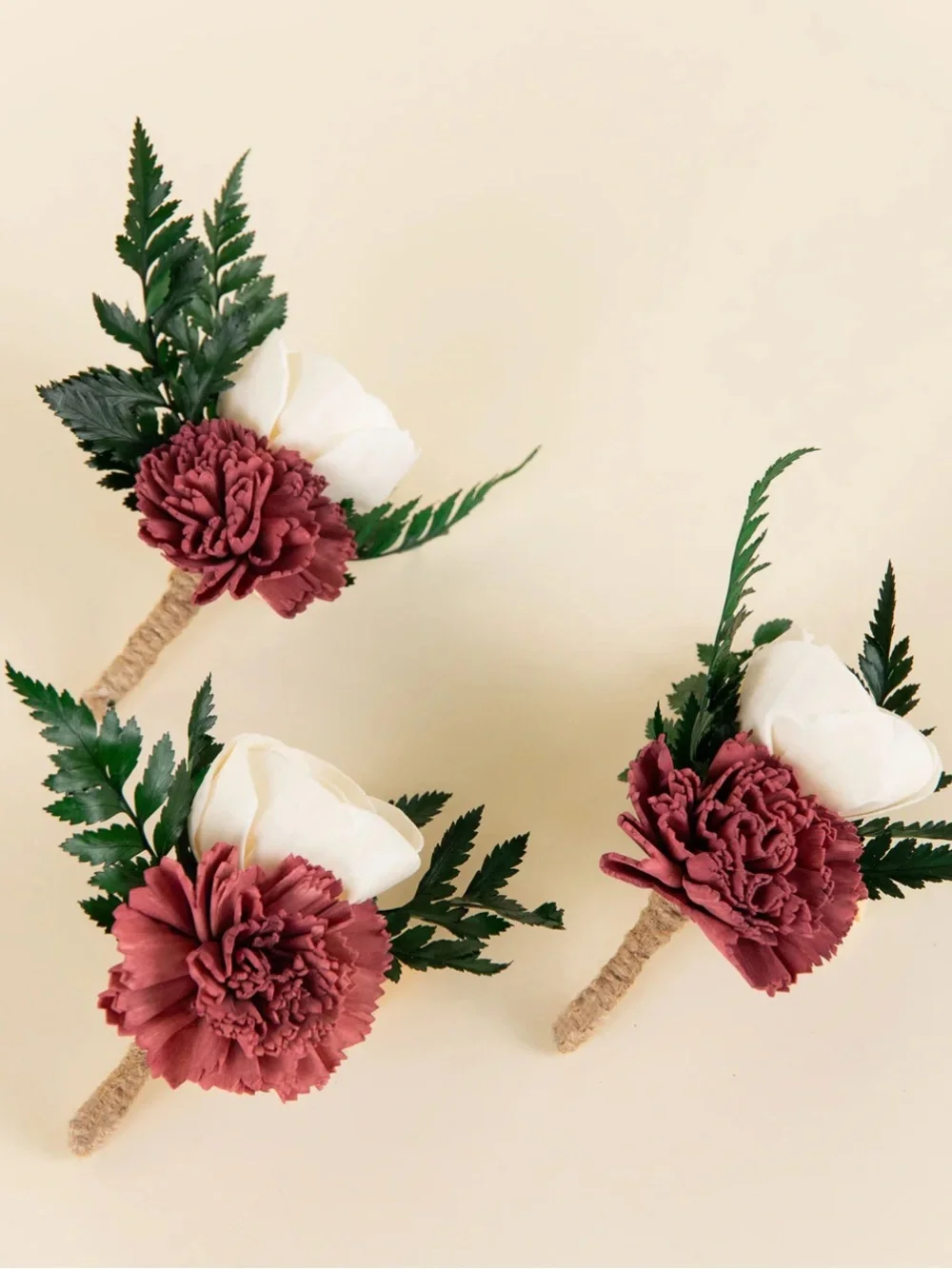 Sola Wood Flowers Romance Boutonnière Set of 3 Flowers
